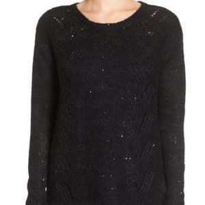 NEW NYDJ Sequin Black Knit Tunic Sweater